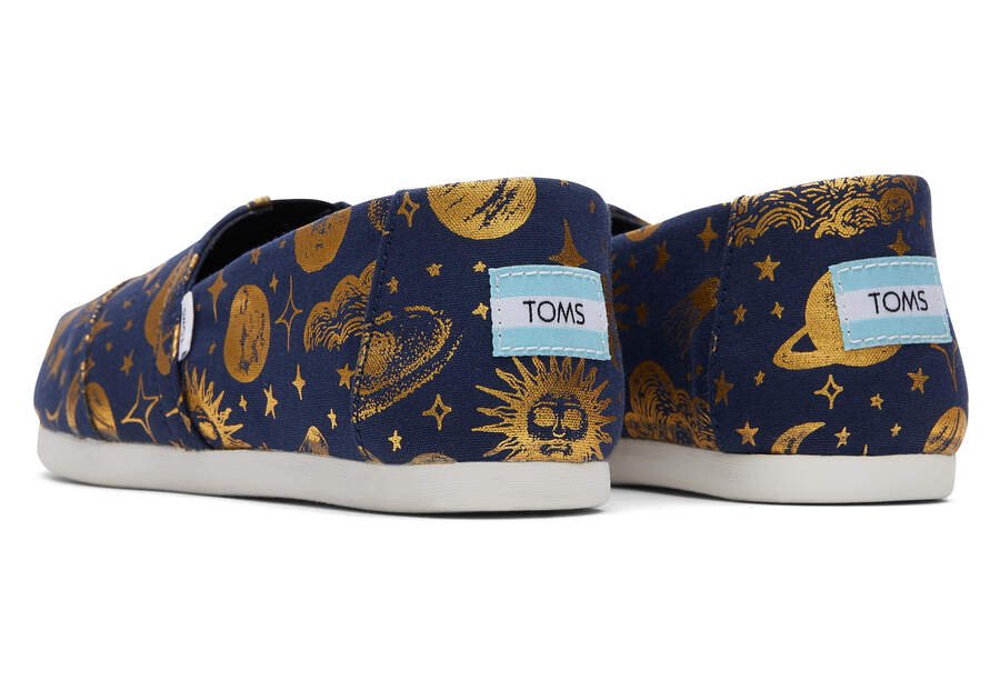 Navy Foil Toms Alpargata Celestial Australia Sale | AU417-542