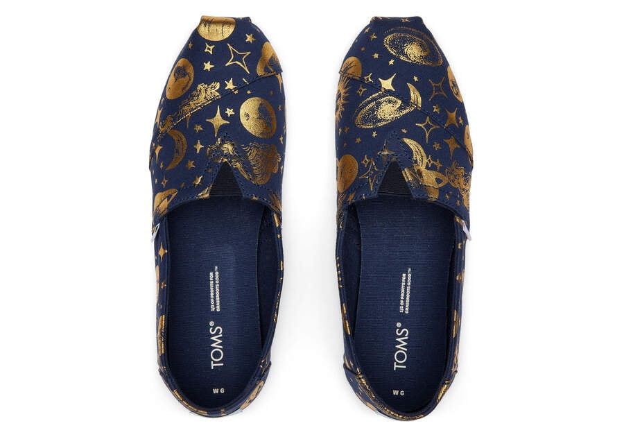 Navy Foil Toms Alpargata Celestial Australia Sale | AU417-542