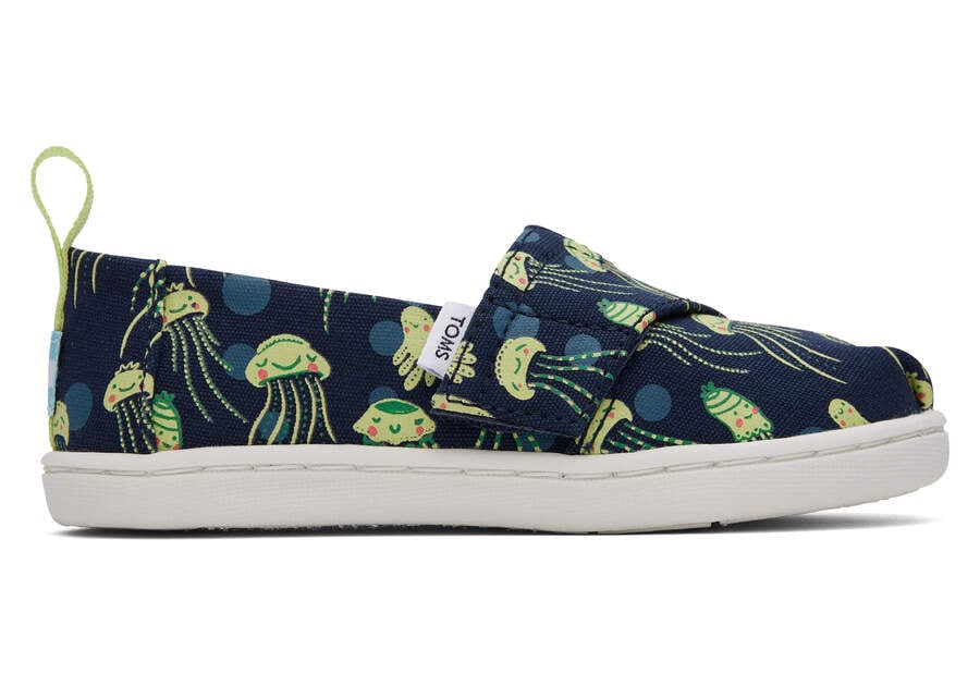 Navy Glow Toms Tiny Alpargata Glow In The Dark Jellyfish Australia Sale | AU535-582