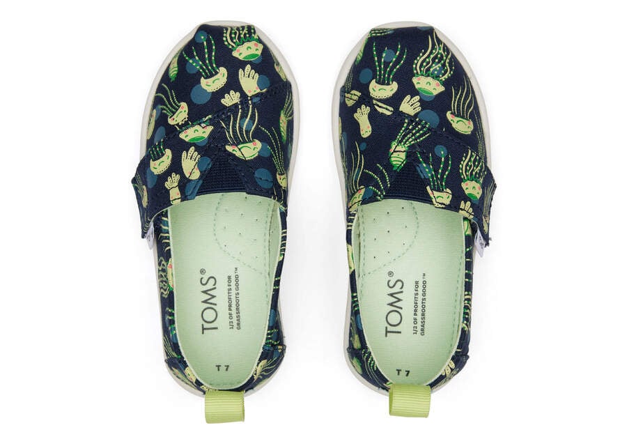 Navy Glow Toms Tiny Alpargata Glow In The Dark Jellyfish Australia Sale | AU535-582