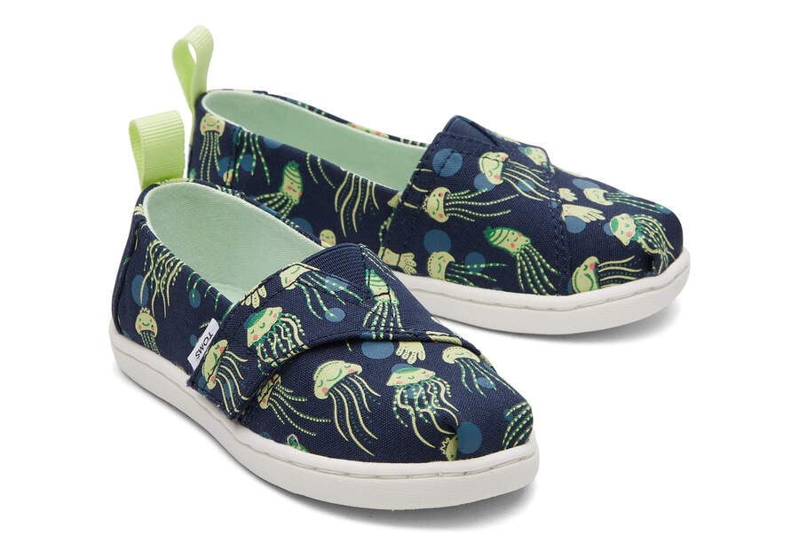 Navy Glow Toms Tiny Alpargata Glow In The Dark Jellyfish Australia Sale | AU535-582