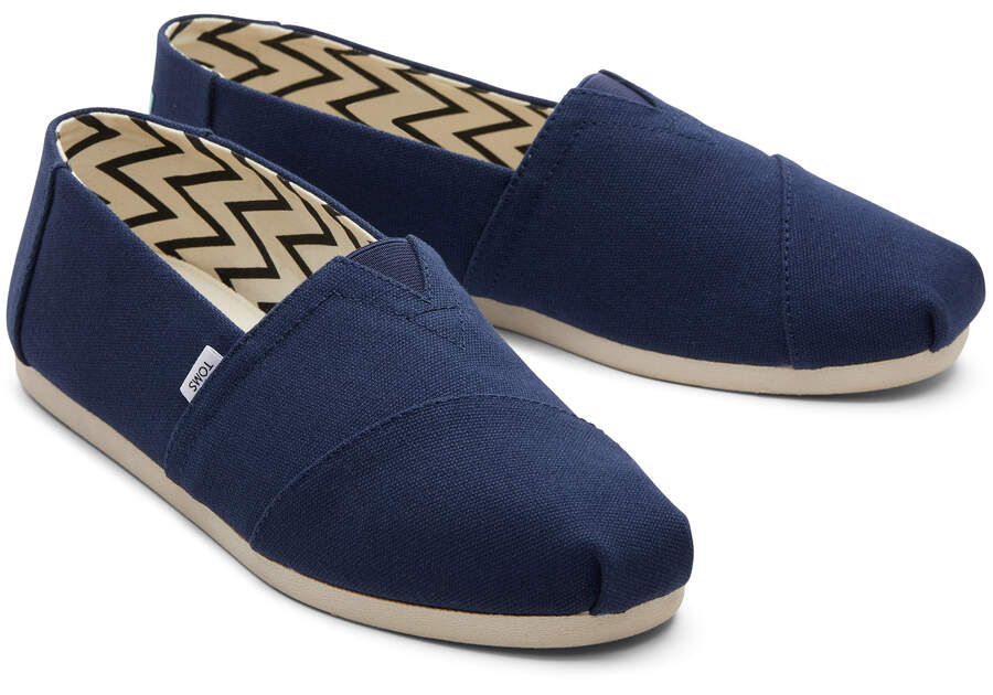 Navy Toms Alpargata Recycled Cotton Canvas Australia Sale | AU747-668