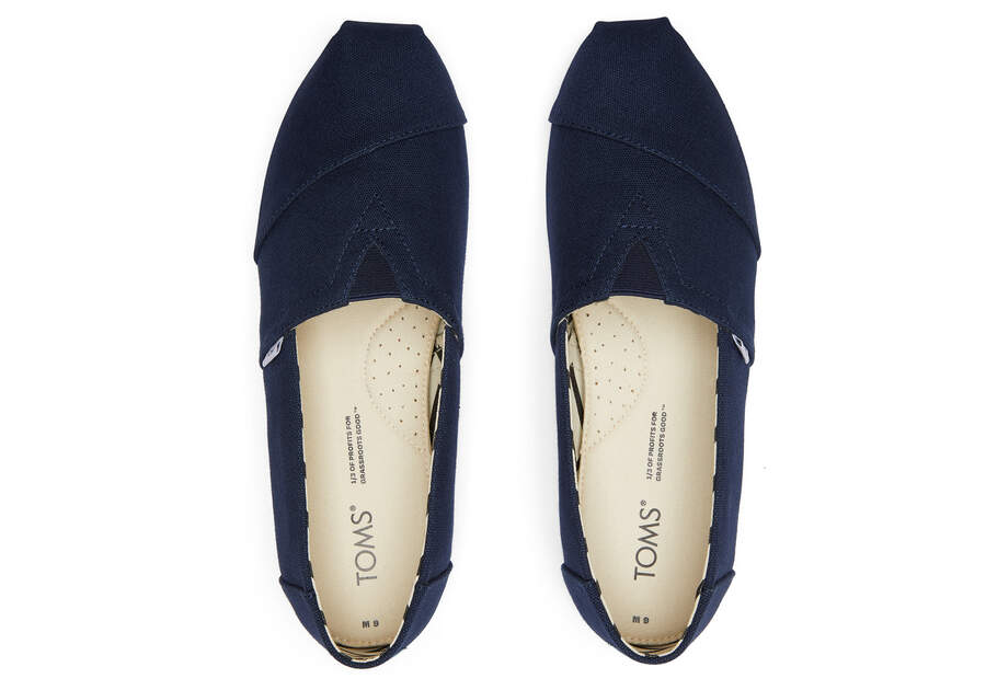 Navy Toms Alpargata Recycled Cotton Canvas Australia Sale | AU747-668