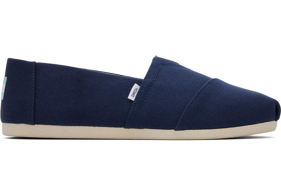 Navy Toms Alpargata Recycled Cotton Canvas Australia Sale | AU747-668