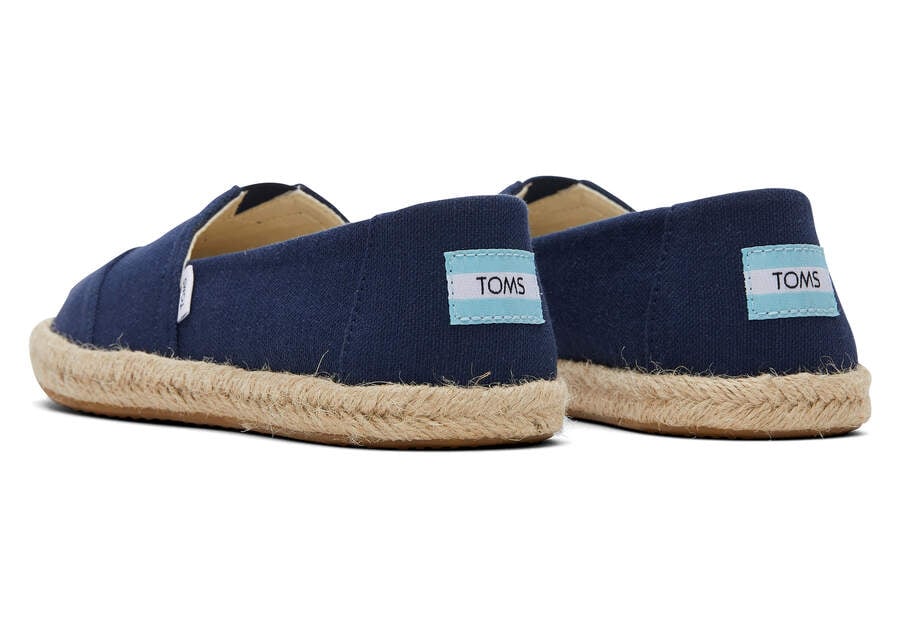 Navy Toms Alpargata Recycled Cotton Rope Espadrille Australia Sale | AU683-340