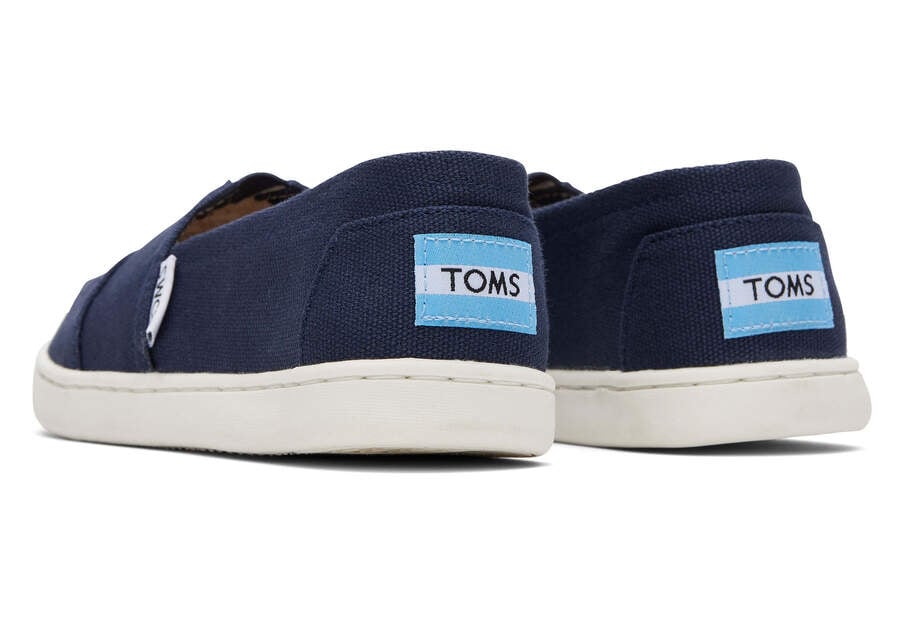 Navy Toms Youth Alpargata Canvas Australia Sale | AU294-028