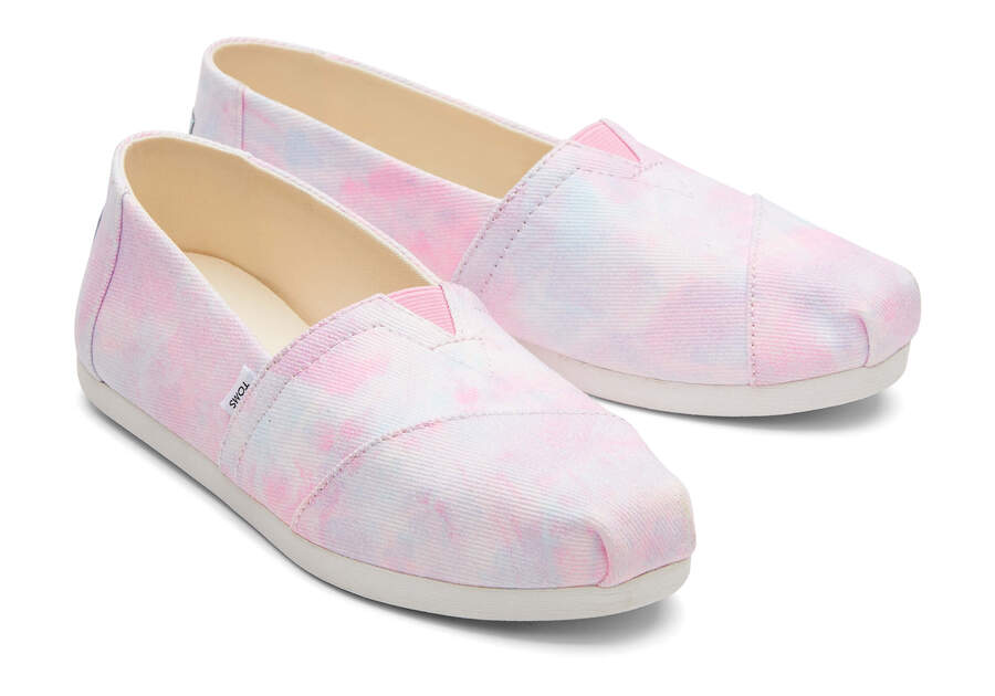 Neon Pink Tie Dye Twill Toms Alpargata Tie-Dye Australia Sale | AU668-601