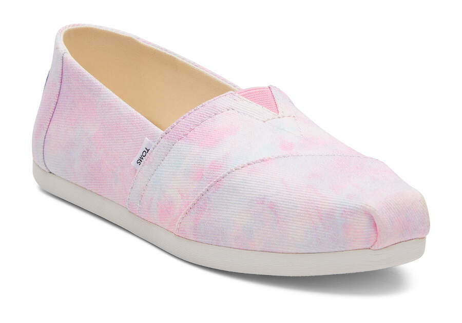 Neon Pink Tie Dye Twill Toms Alpargata Tie-Dye Australia Sale | AU668-601