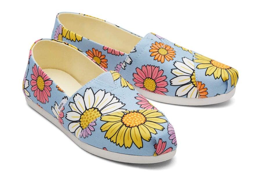 Pastel Blue Daisies Toms Alpargata Daisies Australia Sale | AU599-059