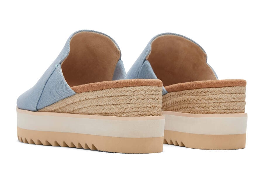 Pastel Blue Washed Denim Toms Diana Mule Sandal Sandals Australia Sale | AU799-793