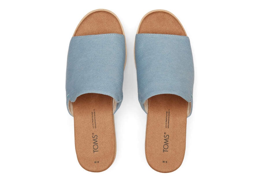 Pastel Blue Washed Denim Toms Diana Mule Sandal Sandals Australia Sale | AU799-793