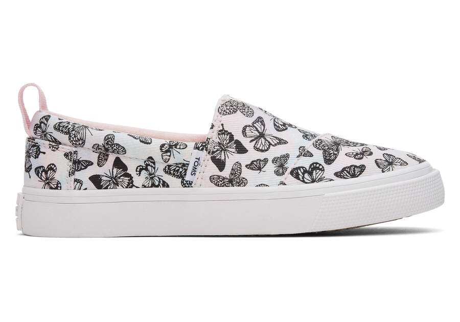 Pastel Pink Toms Youth Fenix Slip-On Butterflies Tie Dye Twill Australia Sale | AU925-006