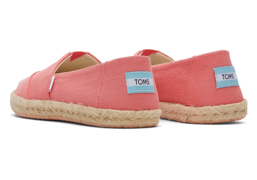 Peach Textured Woven Toms Alpargata Rope Espadrille Australia Sale | AU759-643