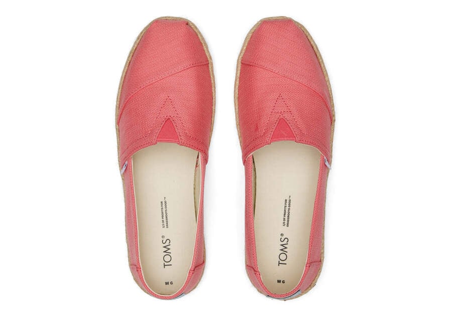 Peach Textured Woven Toms Alpargata Rope Espadrille Australia Sale | AU759-643