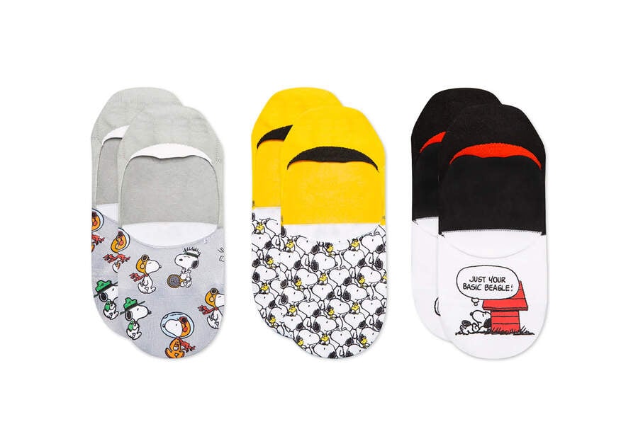 Peanuts Multi Toms X Peanuts® Ultimate No Show 3 Pack Socks Australia Sale | AU217-138