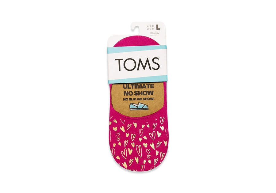 Pink Multi Toms Ultimate No Show Socks Valentines 3 Pack Socks Australia Sale | AU140-284