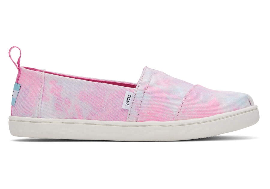 Pink Tie Dye Toms Youth Alpargata Multi Tie Dye Twill Australia Sale | AU187-342