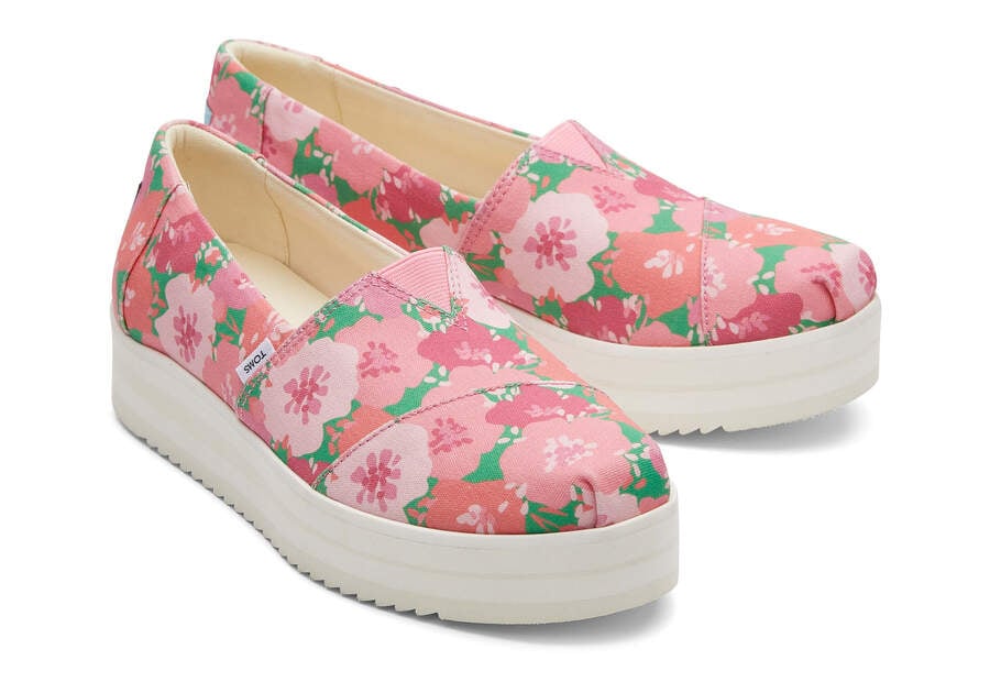 Pink Toms Alpargata Midform Espadrille Platform Shoes Australia Sale | AU099-913