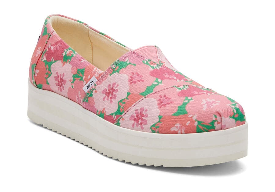 Pink Toms Alpargata Midform Espadrille Platform Shoes Australia Sale | AU099-913