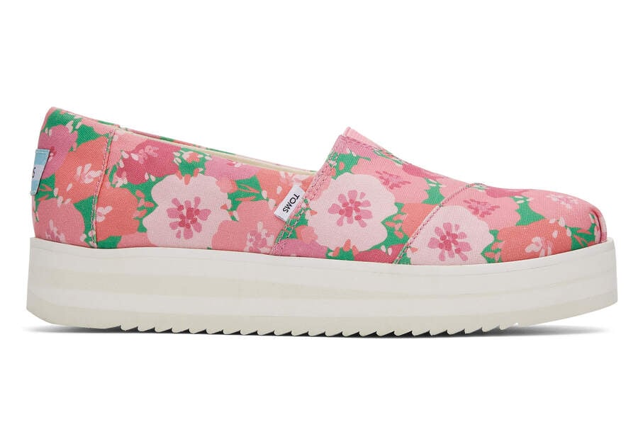 Pink Toms Alpargata Midform Espadrille Platform Shoes Australia Sale | AU099-913