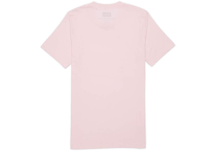 Pink Toms Stacked Logo Short Sleeve Tee T Shirts Australia Sale | AU360-494