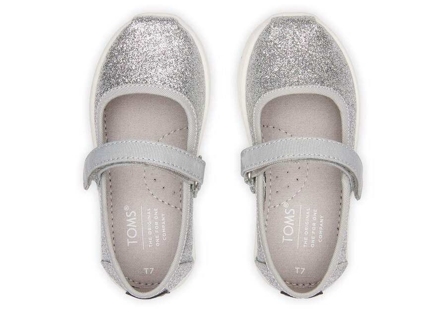 Silver Iridescent Toms Tiny Mary Jane Australia Sale | AU744-797