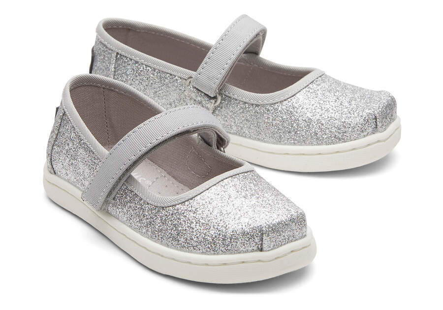 Silver Iridescent Toms Tiny Mary Jane Australia Sale | AU744-797