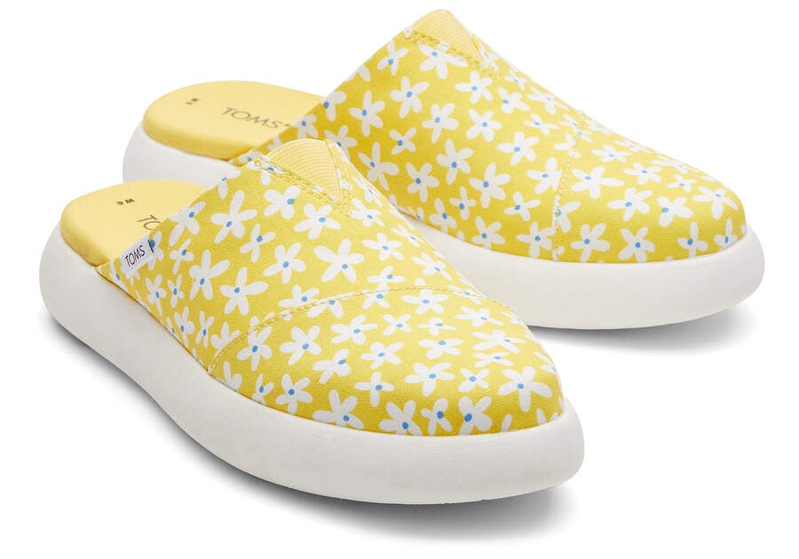 Sunny Yellow Daisies Toms Mallow Mule Australia Sale | AU399-880