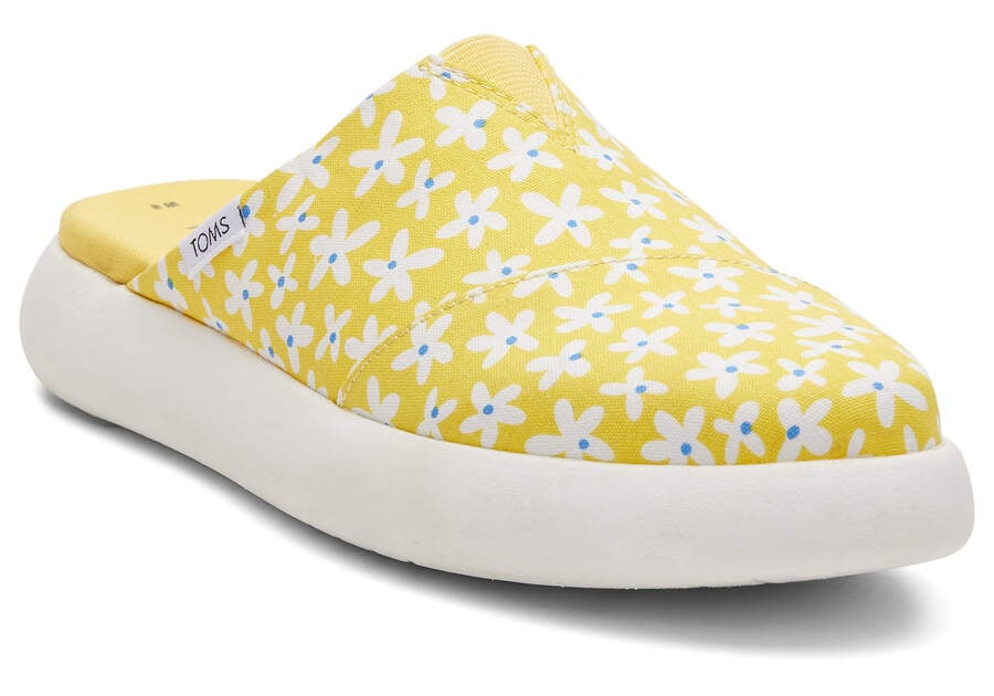 Sunny Yellow Daisies Toms Mallow Mule Australia Sale | AU399-880