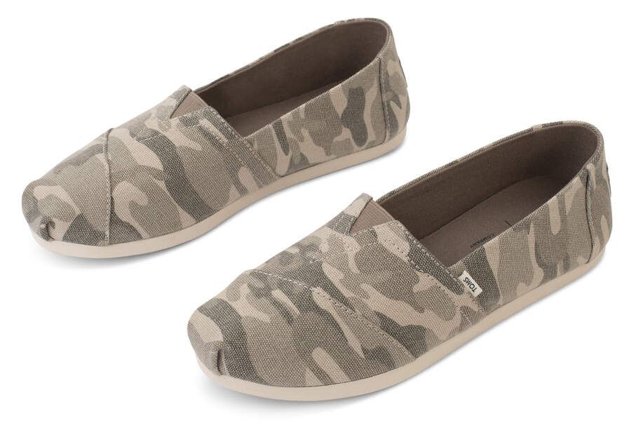 Taupe Grey Toms Alpargata Camo Australia Sale | AU472-035