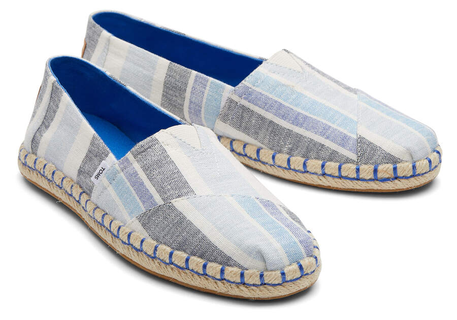 Twilight Blue Multi Stripes Toms Alpargata Rope Espadrille Australia Sale | AU922-522