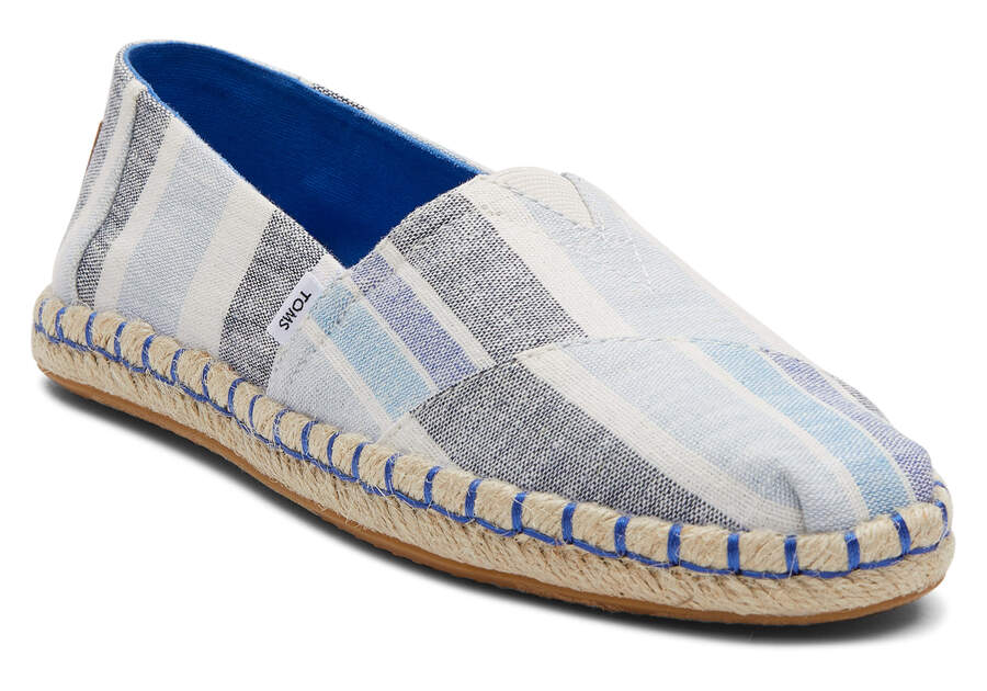 Twilight Blue Multi Stripes Toms Alpargata Rope Espadrille Australia Sale | AU922-522