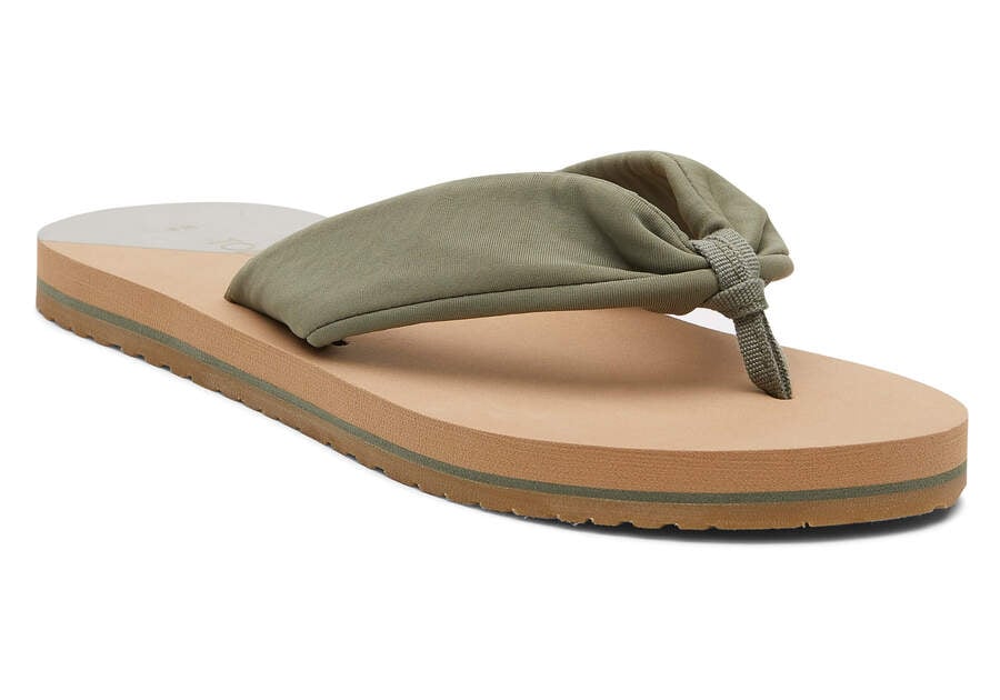 Vetiver Grey Repreve Jersey Toms Piper Flip Flop Australia Sale | AU429-287