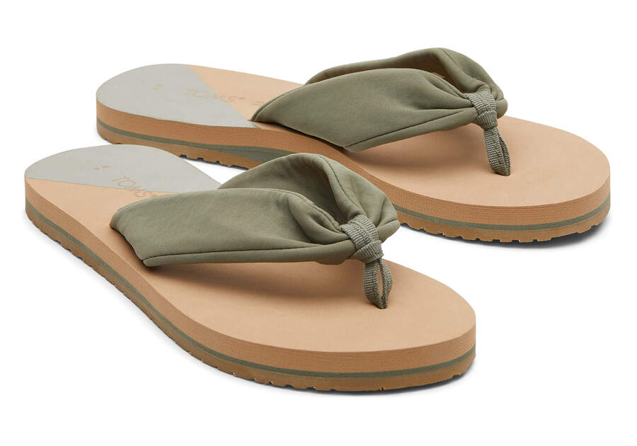 Vetiver Grey Repreve Jersey Toms Piper Flip Flop Australia Sale | AU429-287