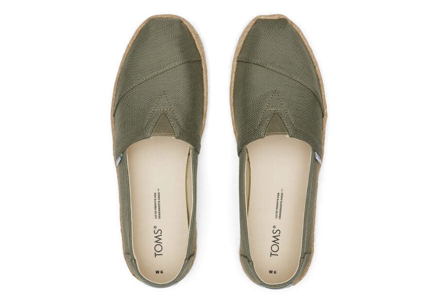 Vetiver Grey Textured Woven Toms Alpargata Rope Espadrille Australia Sale | AU525-589