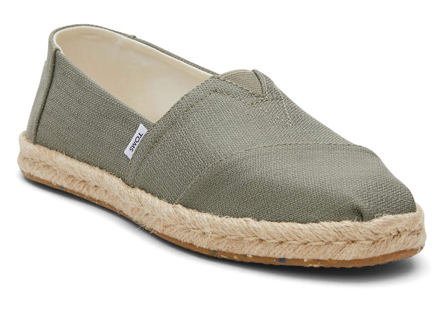 Vetiver Grey Textured Woven Toms Alpargata Rope Espadrille Australia Sale | AU525-589