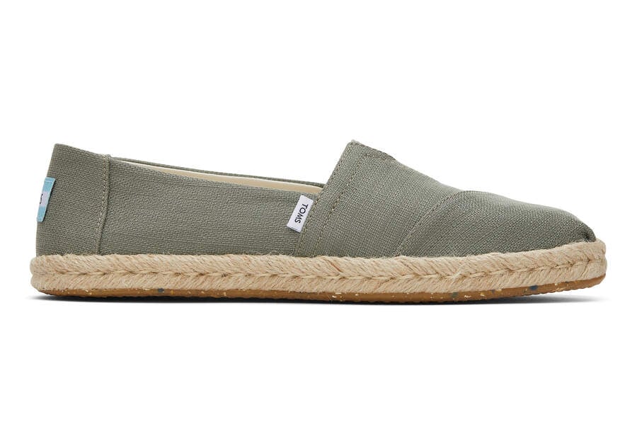 Vetiver Grey Textured Woven Toms Alpargata Rope Espadrille Australia Sale | AU525-589