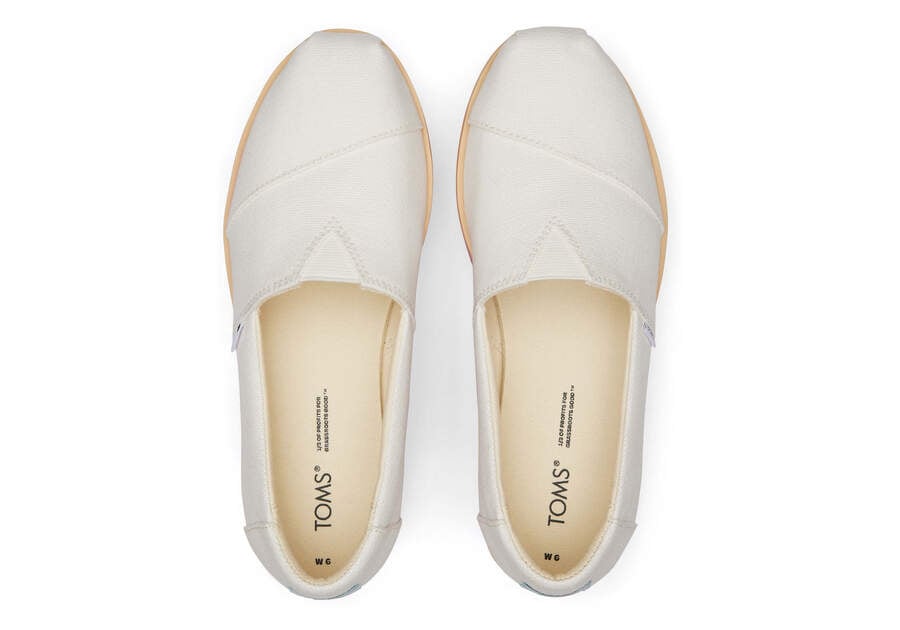 White Canvas Toms Alpargata Platform Espadrille Platform Shoes Australia Sale | AU132-283