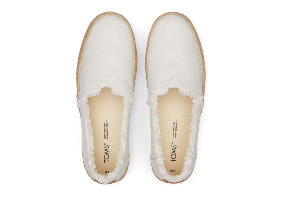 White Canvas Toms Valencia Platform Espadrille Australia Sale | AU295-366