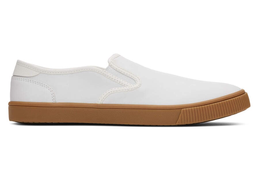 White Leather Toms Baja Slip On Australia Sale | AU163-851