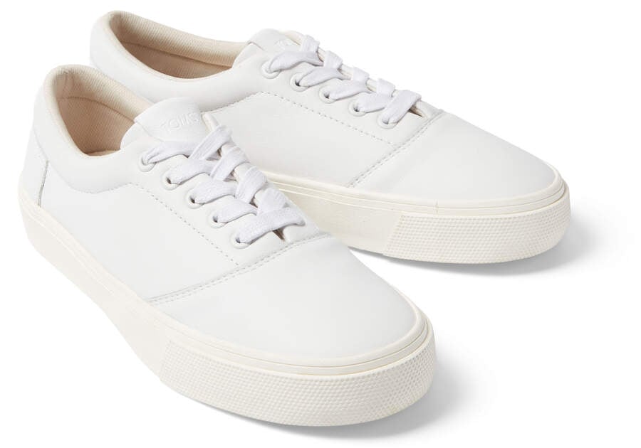 White Leather Toms Fenix Australia Sale | AU957-590