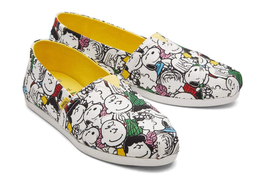 White Peanuts Cast Print Toms X Peanuts® Alpargata Australia Sale | AU532-713