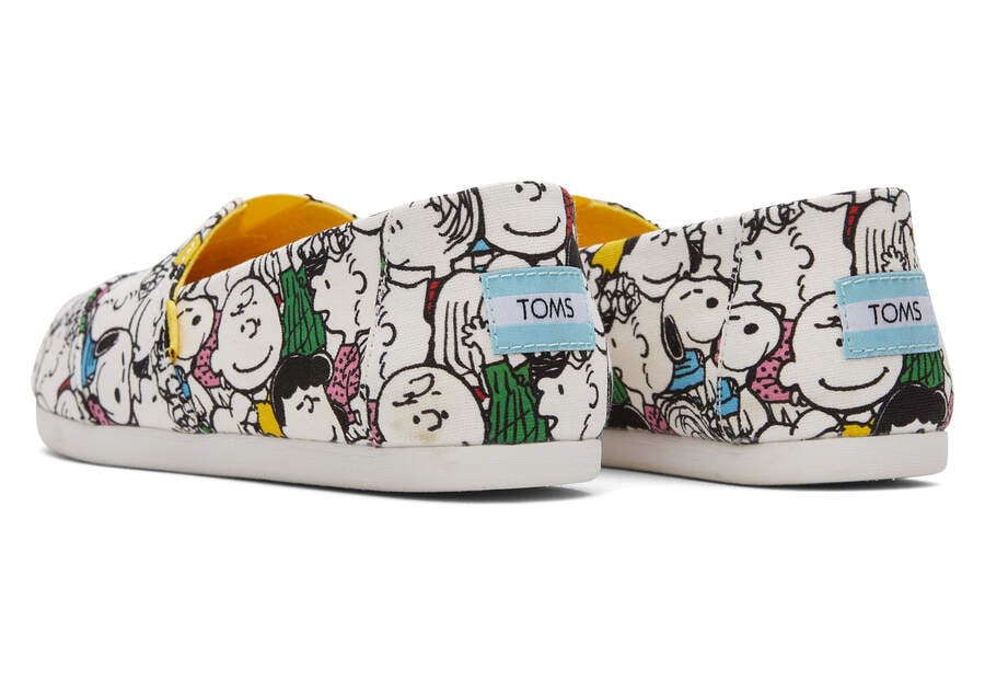 White Peanuts Cast Print Toms X Peanuts® Alpargata Australia Sale | AU532-713