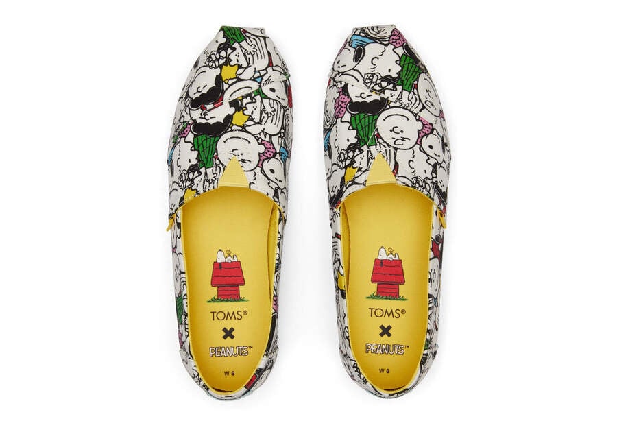 White Peanuts Cast Print Toms X Peanuts® Alpargata Australia Sale | AU532-713