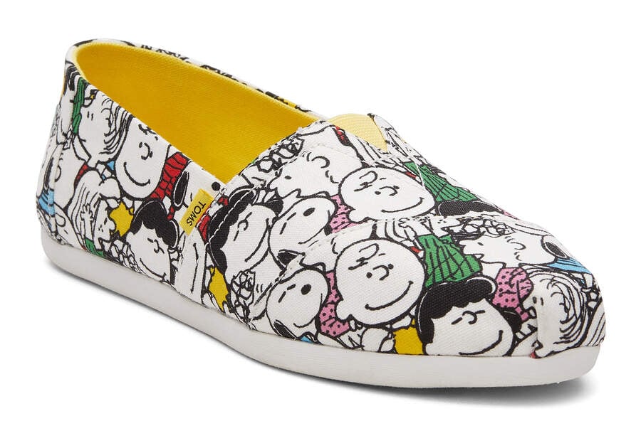 White Peanuts Cast Print Toms X Peanuts® Alpargata Australia Sale | AU532-713