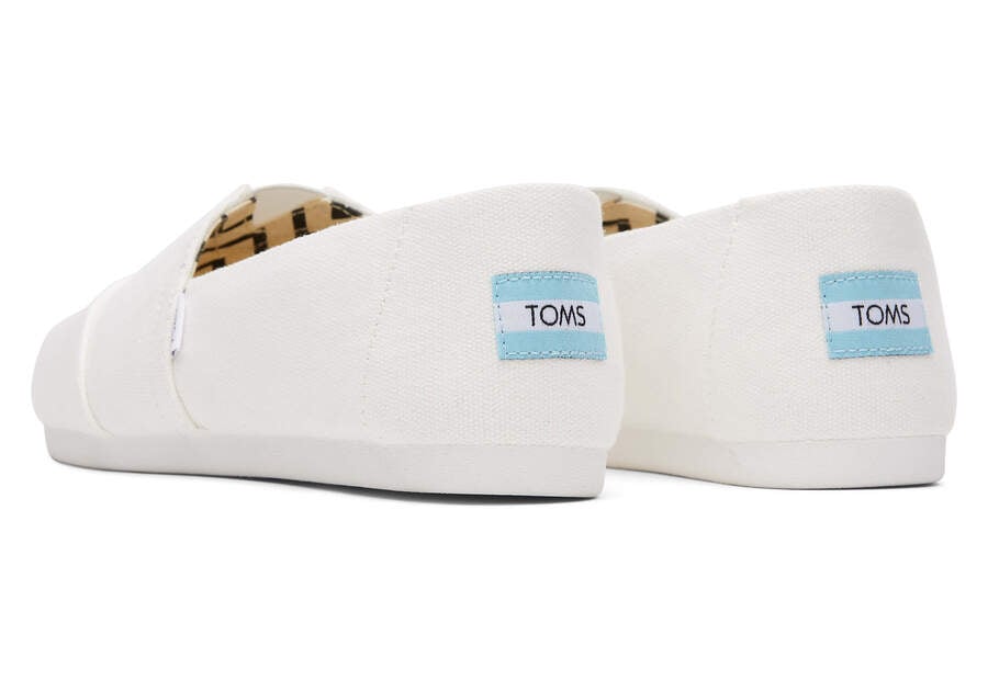 White Toms Alpargata Recycled Cotton Canvas Australia Sale | AU274-236