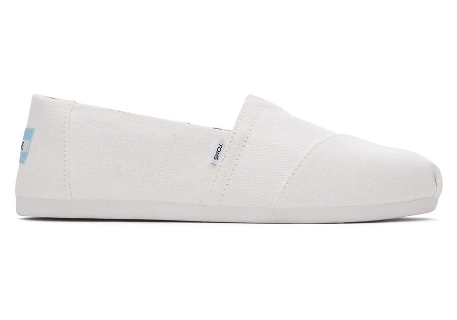 White Toms Alpargata Recycled Cotton Canvas Australia Sale | AU274-236