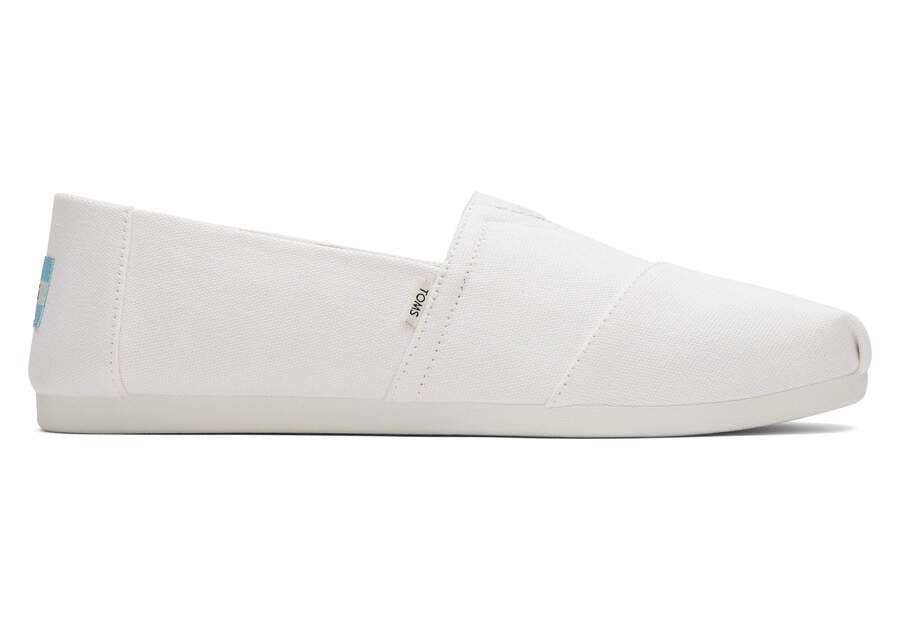 White Toms Alpargata Recycled Cotton Canvas Australia Sale | AU358-726