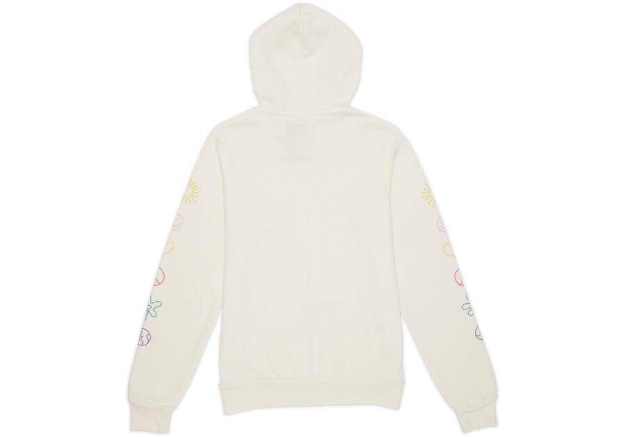 White Toms Icon Zip Hoodie Hoodie Australia Sale | AU053-214