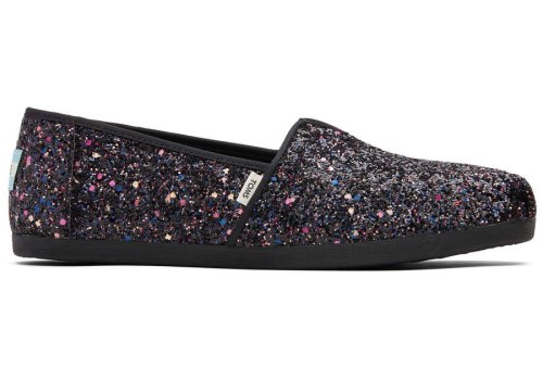 Black Glitter Toms Alpargata Glitter Australia Sale | AU754-645